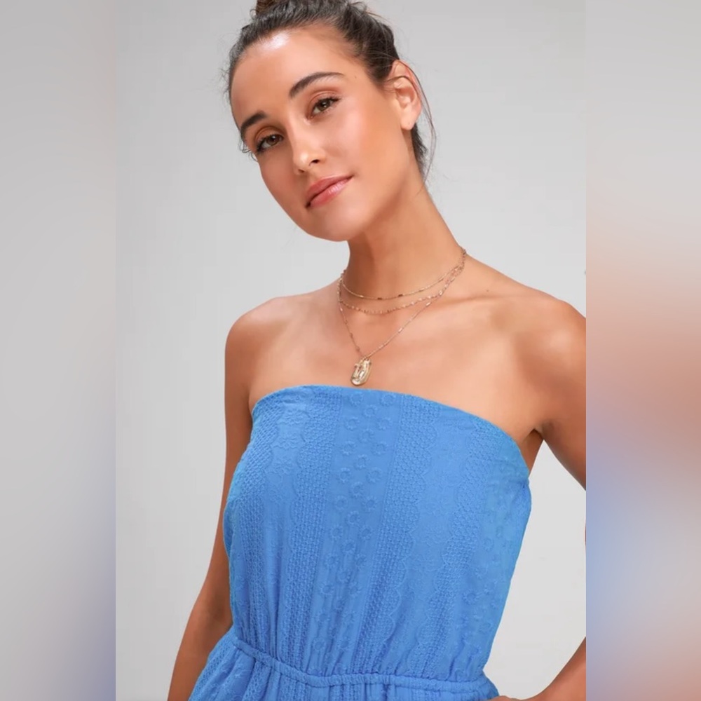 Lulu’s strapless embroidered jumpsuit - Picture 3 of 8